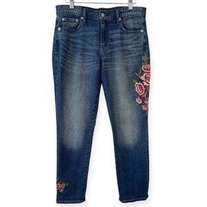 Gap Floral Rose Embroidered Best Girlfriend Jeans Size 28